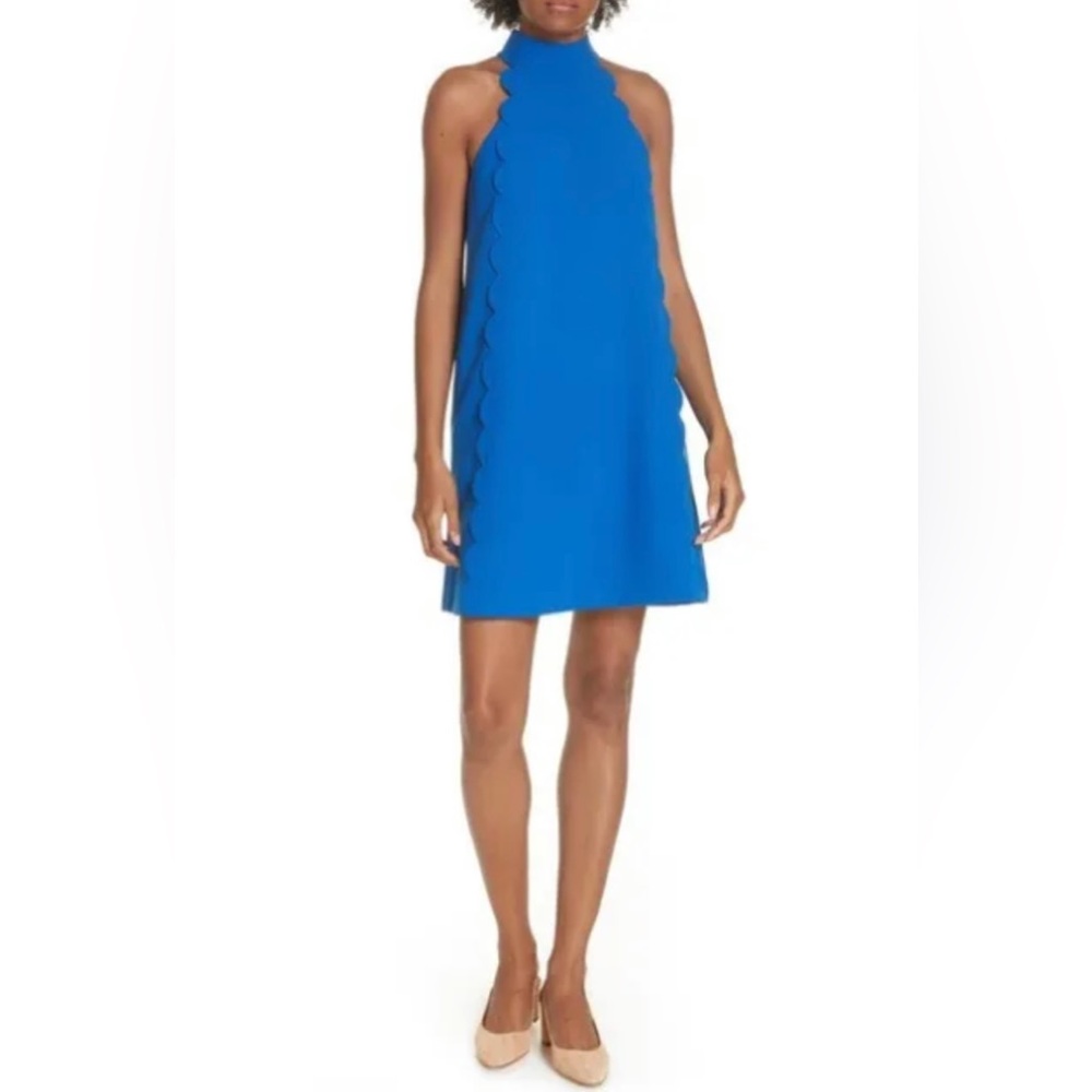 New TED BAKER London Torrii Mid Blue High Neck Tunic Dress Size 1 US Size 2